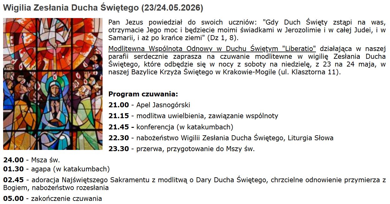 Czuwanie przed Zesłaniem Mogiła